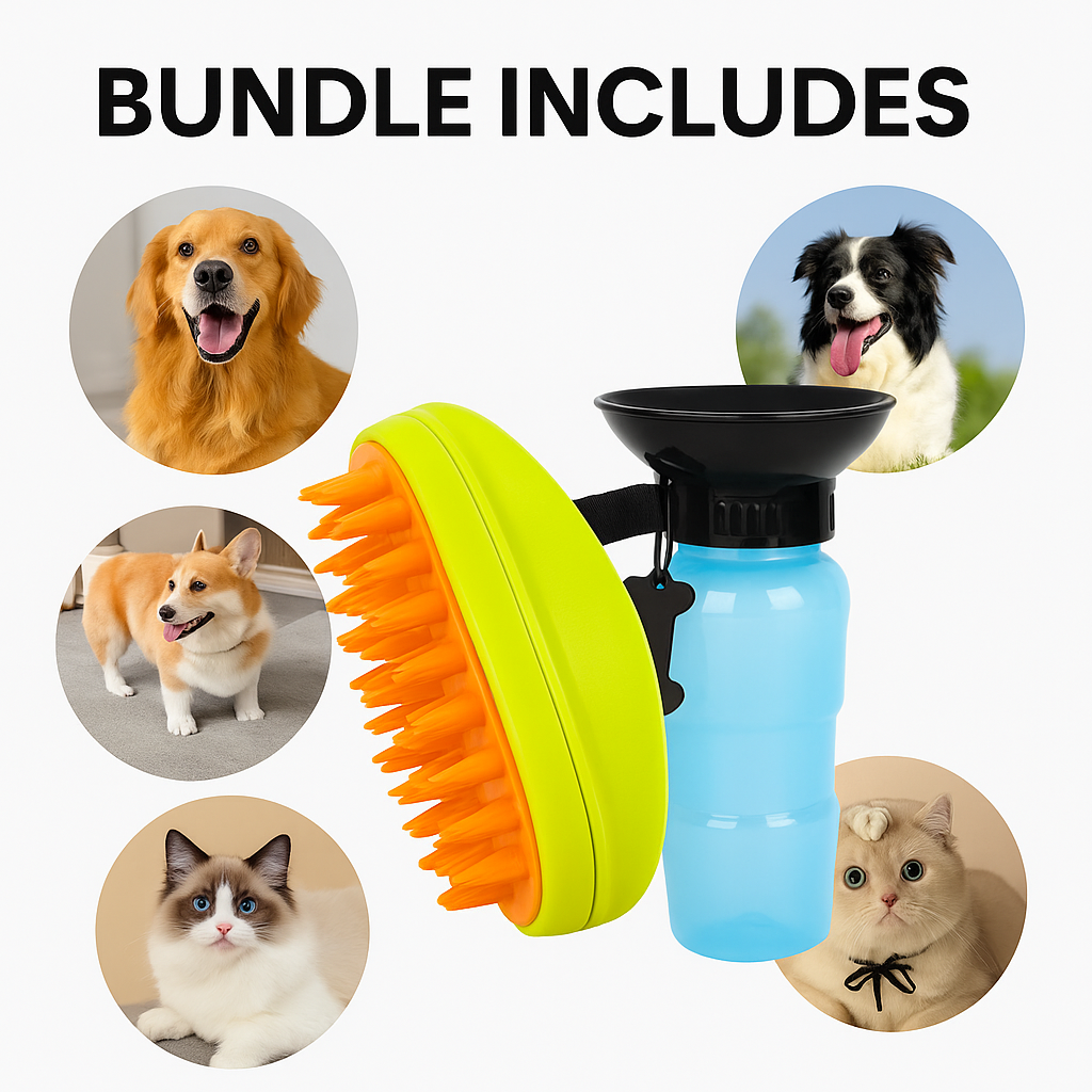 ๐ถ PetPawz Combo: Hydration + Grooming Essentials