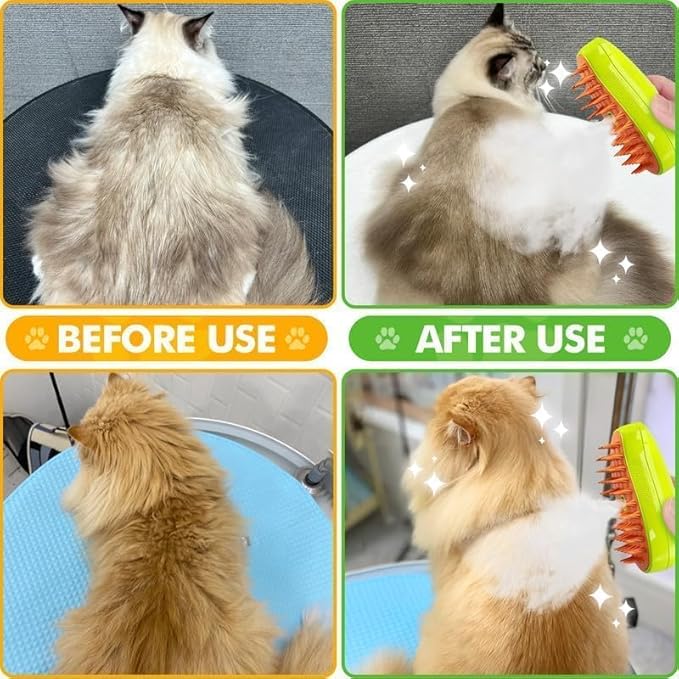 Steam Grooming Brush for Dogs & Cats – Tangle-Free, Shedding Control